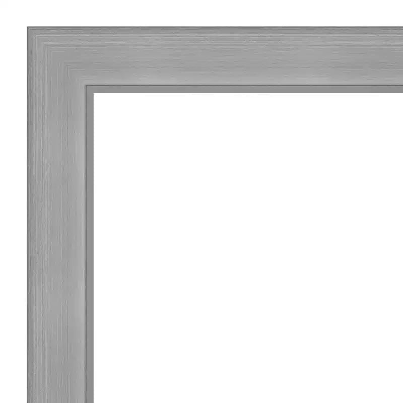 Miroir mural de salle de bain 42" x 31" en nickel brossé, rectangulaire, cadre en polystyrène, fixation murale