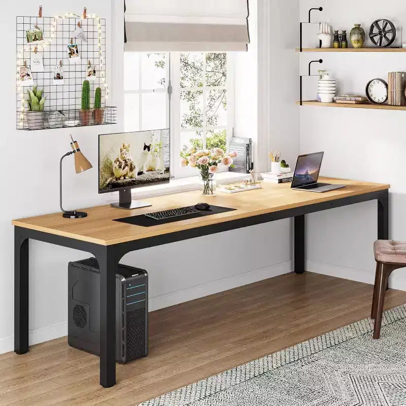 Table à manger rectangulaire en bois style ferme, 6 places, longue table de cuisine moderne pour salle à manger, coin petit-déjeuner