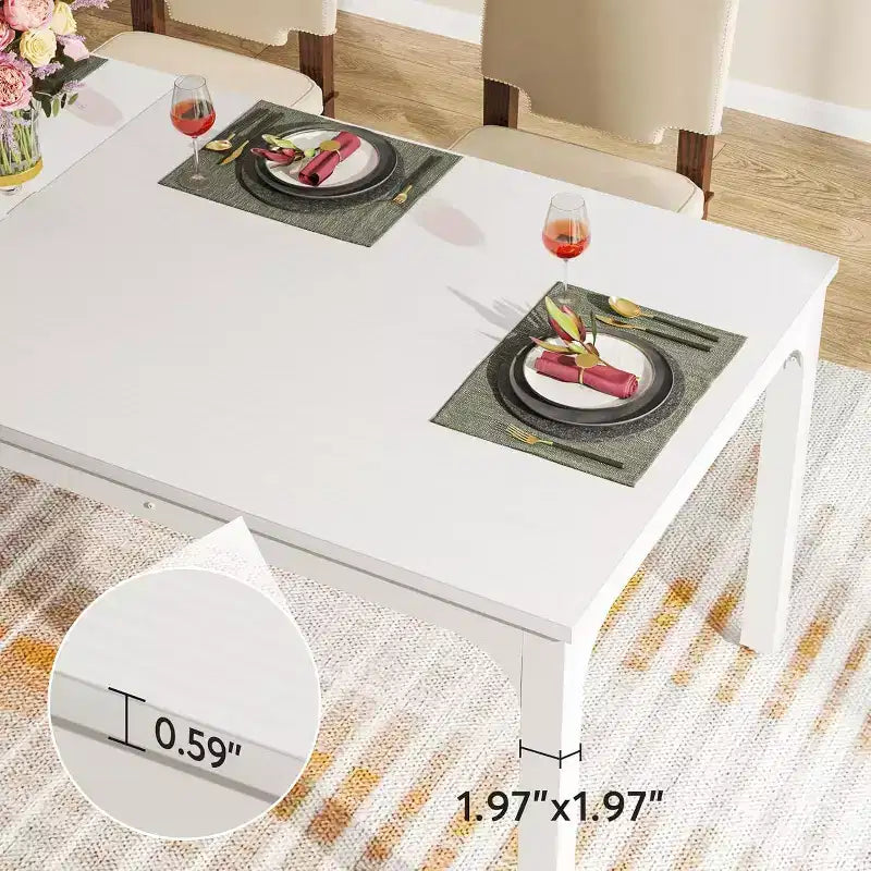 Table à manger rectangulaire en bois style ferme, 6 places, longue table de cuisine moderne pour salle à manger, coin petit-déjeuner
