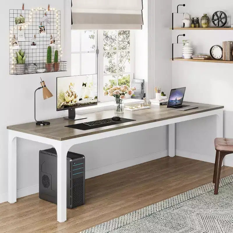 Table à manger rectangulaire en bois style ferme, 6 places, longue table de cuisine moderne pour salle à manger, coin petit-déjeuner