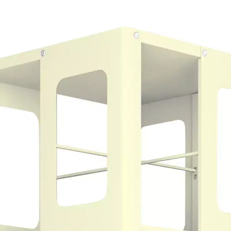 Étagère rotative tout acier avec roulettes à 360°, organisateur de rangement à 4 niveaux pour salon, couloir, bureau