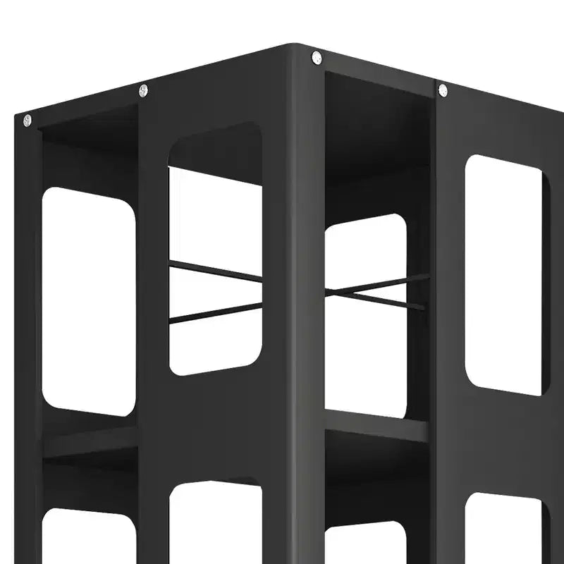 Étagère rotative tout acier avec roulettes à 360°, organisateur de rangement à 4 niveaux pour salon, couloir, bureau