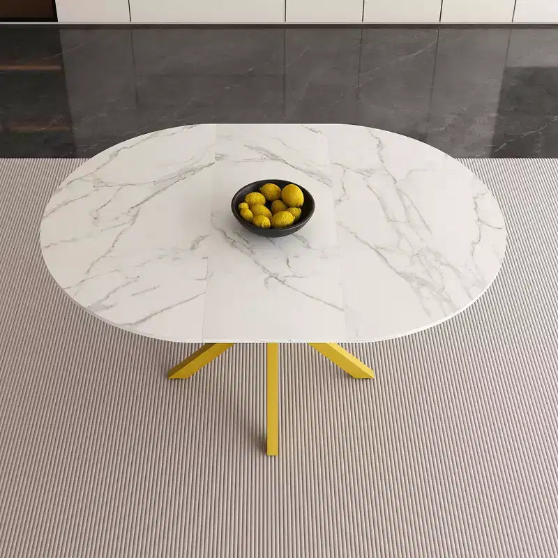 Table à manger rétractable moderne de 150 cm pour 6 personnes, table extensible pliante avec base en acier au carbone, cuisine et salle à manger