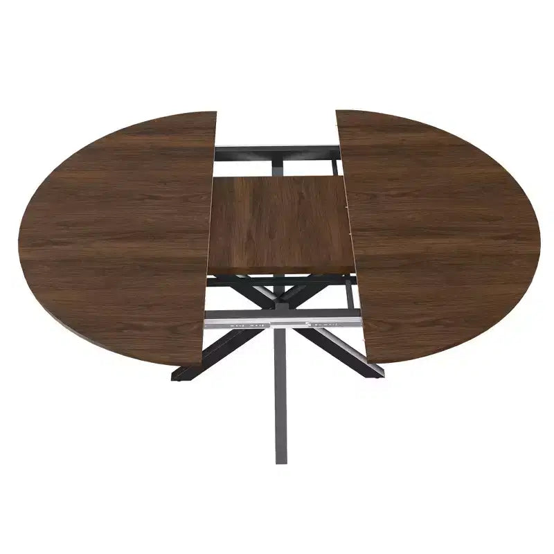 Table à manger rétractable moderne de 150 cm pour 6 personnes, table extensible pliante avec base en acier au carbone, cuisine et salle à manger