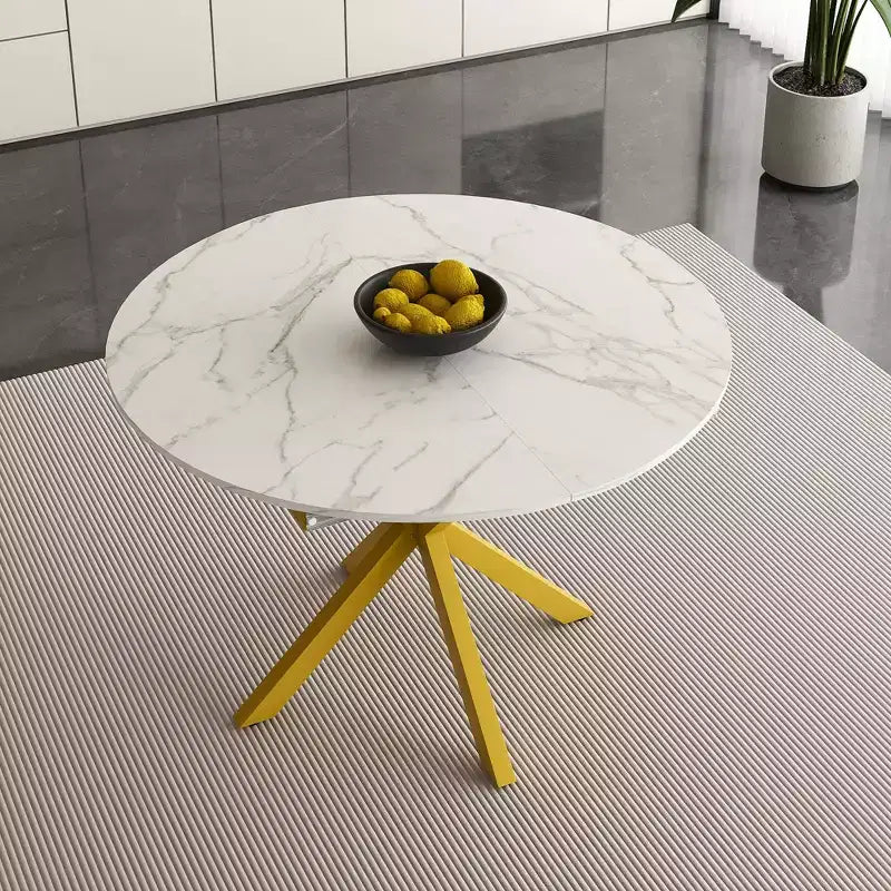 Table à manger rétractable moderne de 150 cm pour 6 personnes, table extensible pliante avec base en acier au carbone, cuisine et salle à manger