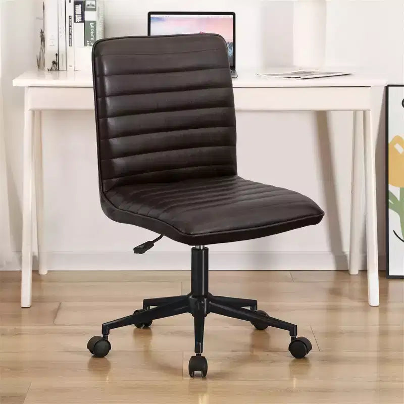 Chaise de bureau sans accoudoirs, en similicuir, dossier mi-haut, pivotante à 360°, hauteur réglable