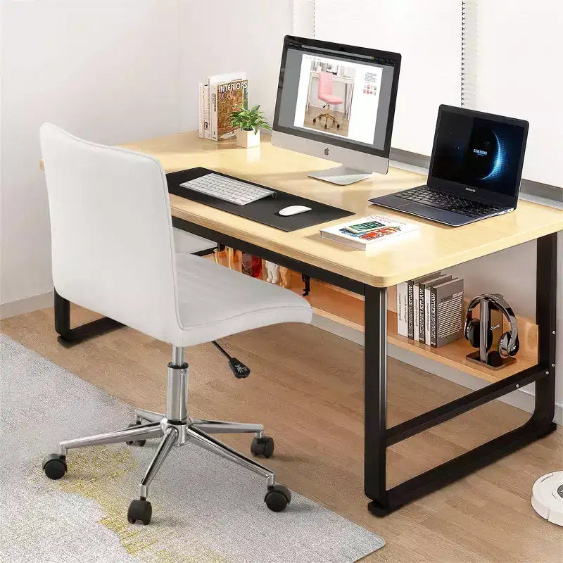 Chaise de bureau sans accoudoirs, en similicuir, dossier mi-haut, pivotante à 360°, hauteur réglable