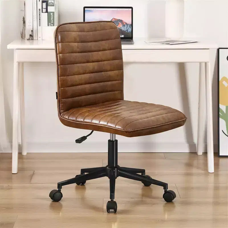 Chaise de bureau sans accoudoirs, en similicuir, dossier mi-haut, pivotante à 360°, hauteur réglable