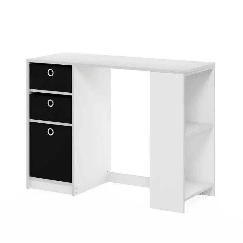 Bureau informatique 39", bureau d'étude et d'écriture avec 3 bacs de rangement et étagères ouvertes