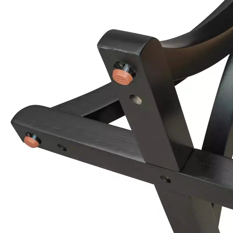 Table console en bois de 59,8 po avec plateau en placage de chêne, pieds incurvés en hévéa, noir