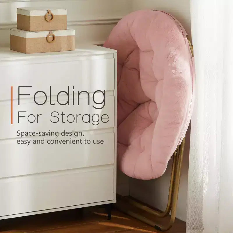 Fauteuil d'appoint rond en fausse fourrure, taille adulte pour chambre et salon