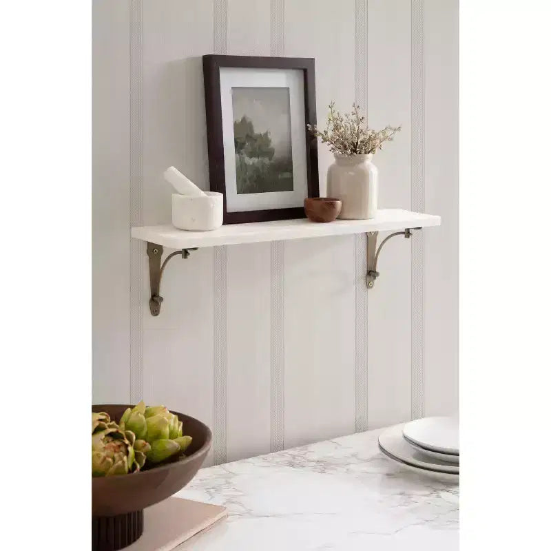 Étagère murale en marbre, blanc et or, 50,8 cm