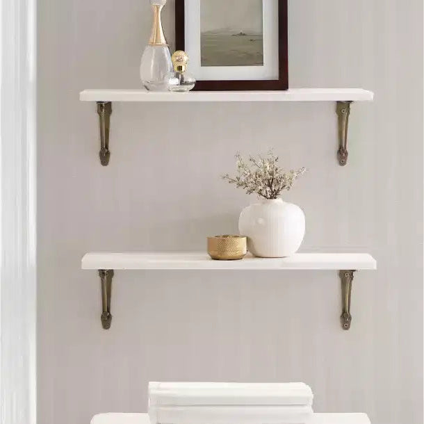 Étagère murale en marbre, blanc et or, 50,8 cm