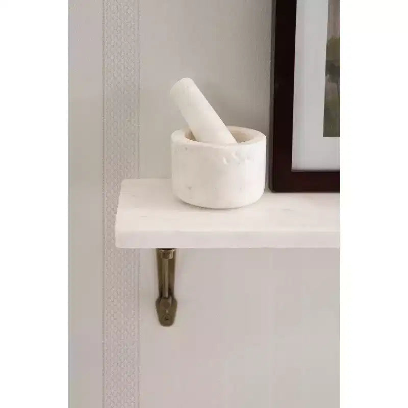 Étagère murale en marbre, blanc et or, 50,8 cm