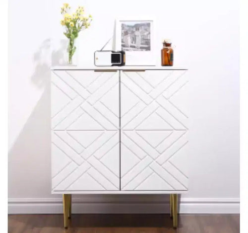 Buffet de rangement 2 portes, Blanc chaud
